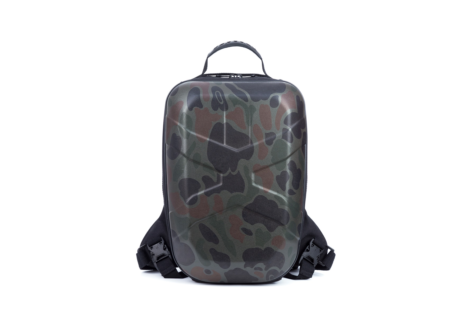 Military backpack hard shell with zipper closure
