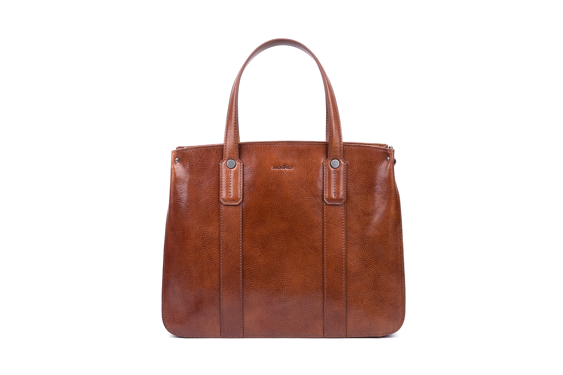 Handbag top handle waxed leather zipper close bag