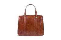 Handbag top handle waxed leather zipper close bag
